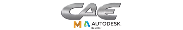 CAE logo with Maya and Autodesk logos
